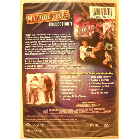 MythBusters - Collection 1 DVD 4-Disc Set UPC 014381394726 factory sealed - Picture 2 of 2